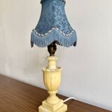 Small Vintage Table Lamp with Blue Shade
