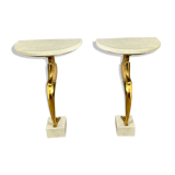 pair of Robert Thibier consoles stamped and numbered