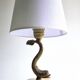 Patinated bronze lamp and marble in Hollywood Regency Style