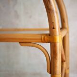 Vintage bamboo arch bookshelf, 1970s