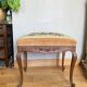 19th century Regency footrest with floral bouquet tapestry made with cross stitch