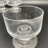Verres à pied en verre transparent Vintage Art déco