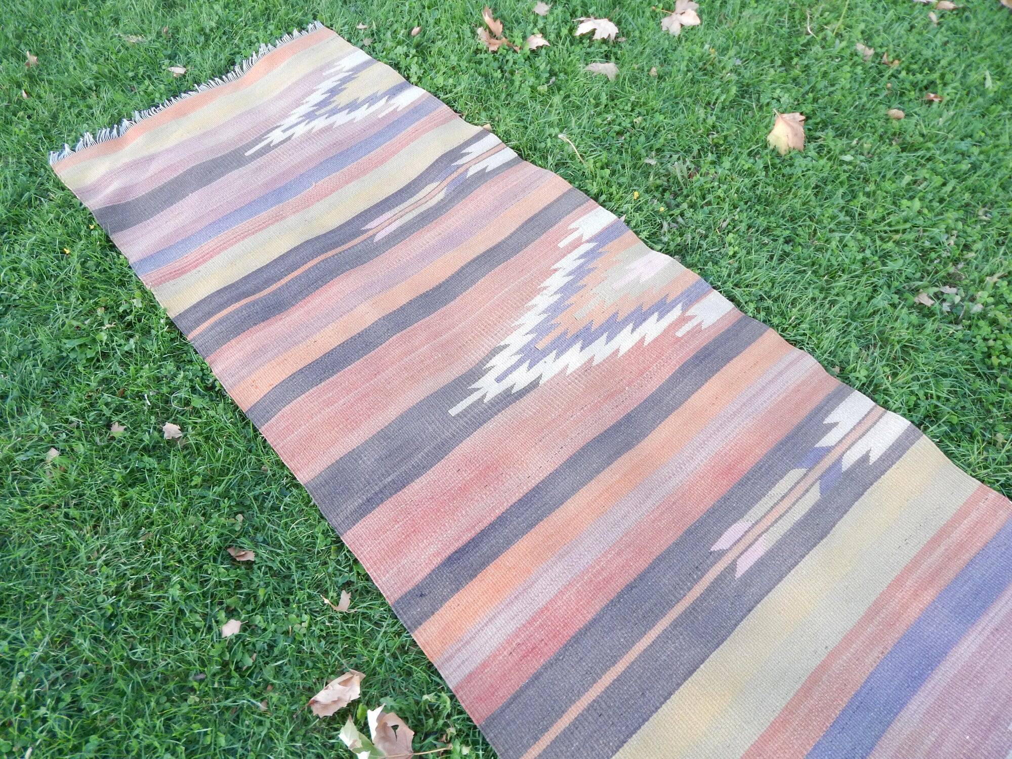 Vintage Turkish hallway rug 79x235 cm