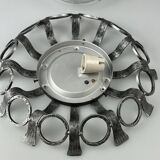 60s 70s Brutalist wall lamp or ceiling lamp made of iron & glass design