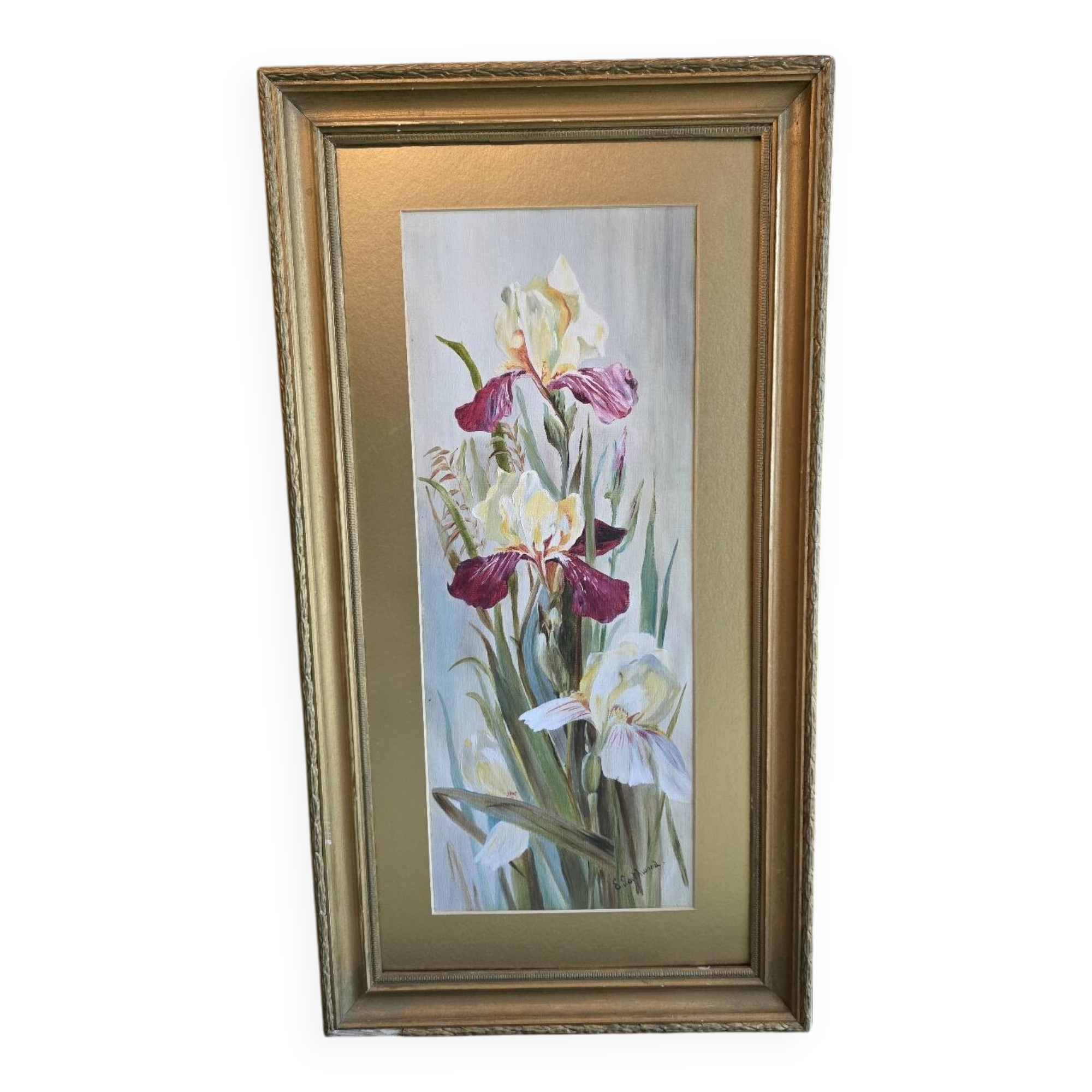 Oil on cardboard The Irises