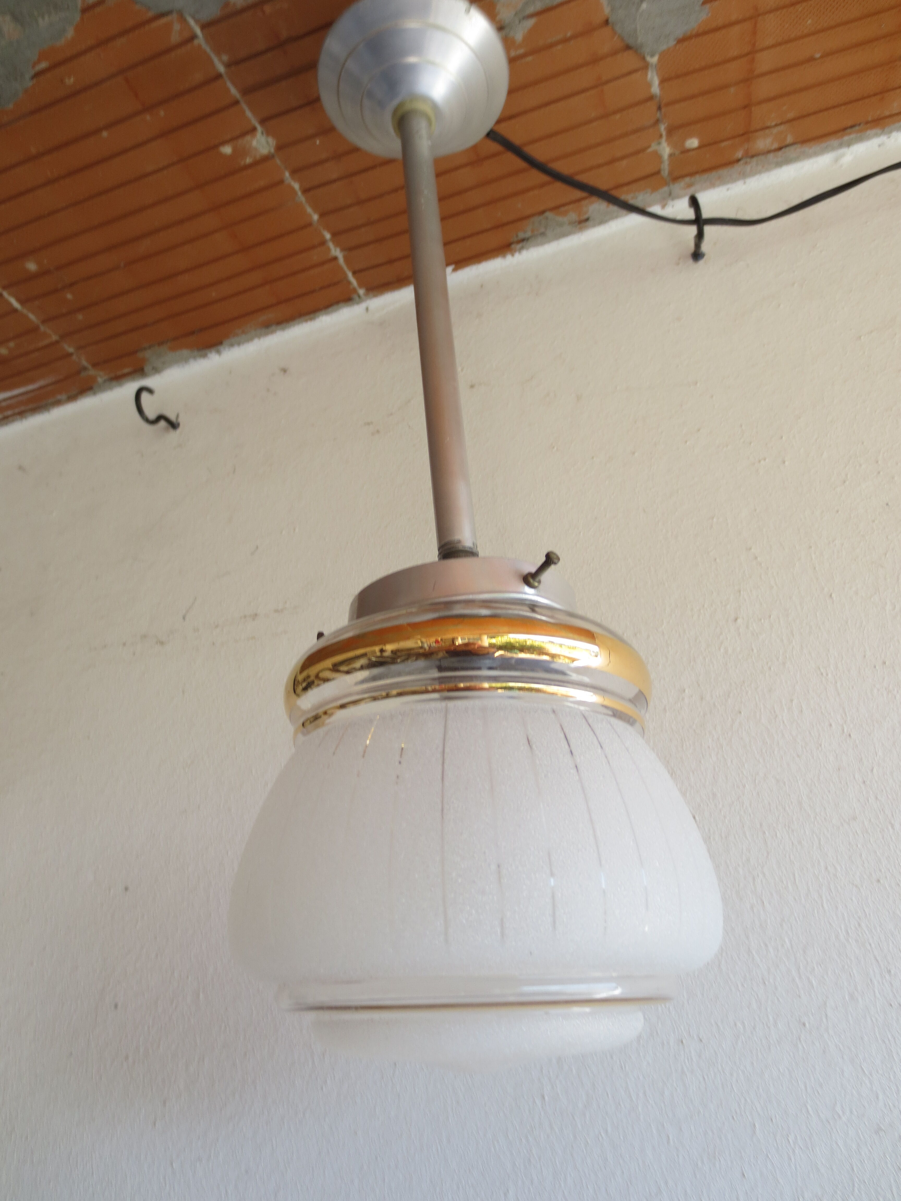 suspension vintage in frosted glass