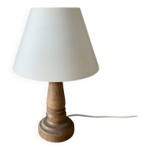 Petite lampe en bois tourné ancienne