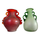 Pair of vintage glass paste ear vases
