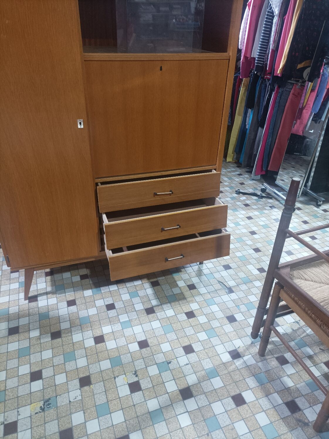 Wardrobe cabinet secretary wardrobe scandinavian teak Vintage