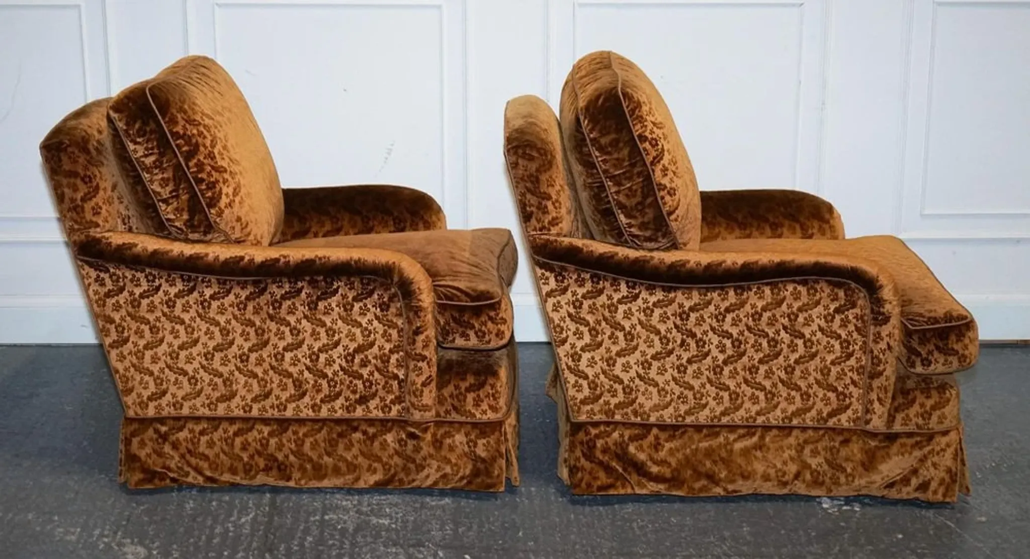 Connaught Vintage Velvet Armchairs by Dudgeon London, Set of 2
