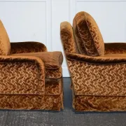Connaught Vintage Velvet Armchairs by Dudgeon London, Set of 2