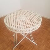 Table de jardin ancienne en fer forgé et fonte,pliante