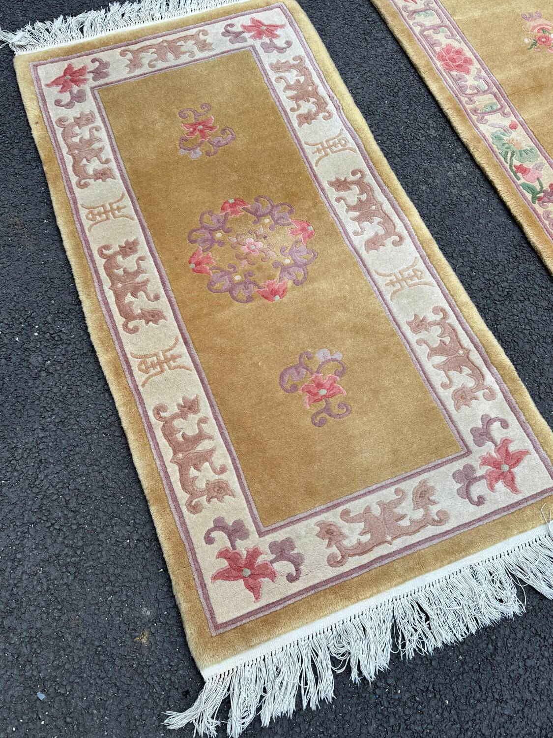 Pair of vintage Chinese pure wool rugs. Beijing, circa 1950
