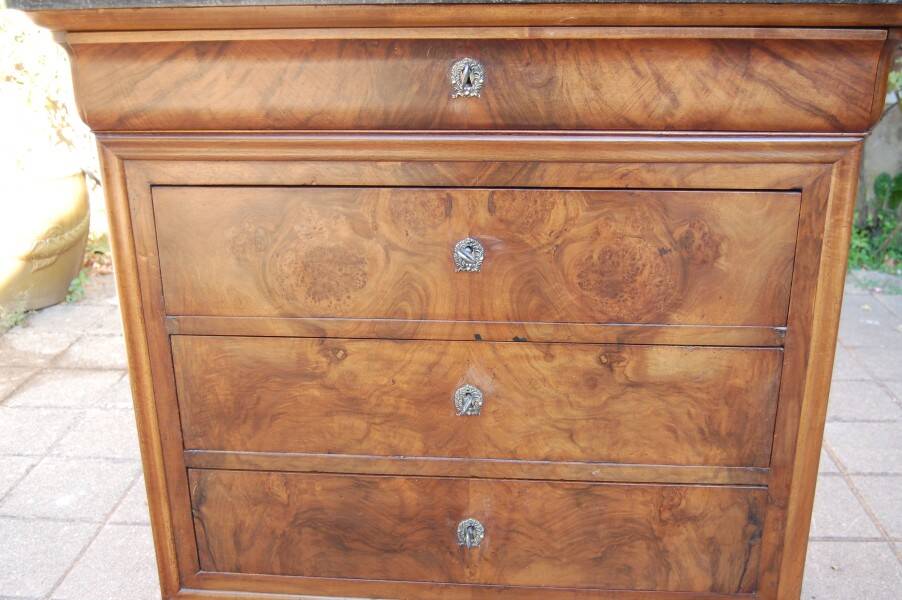 small Louis Philippe period walnut chest of drawers from the 19th century