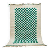 Green square Berber rug size 150 x 250 cm