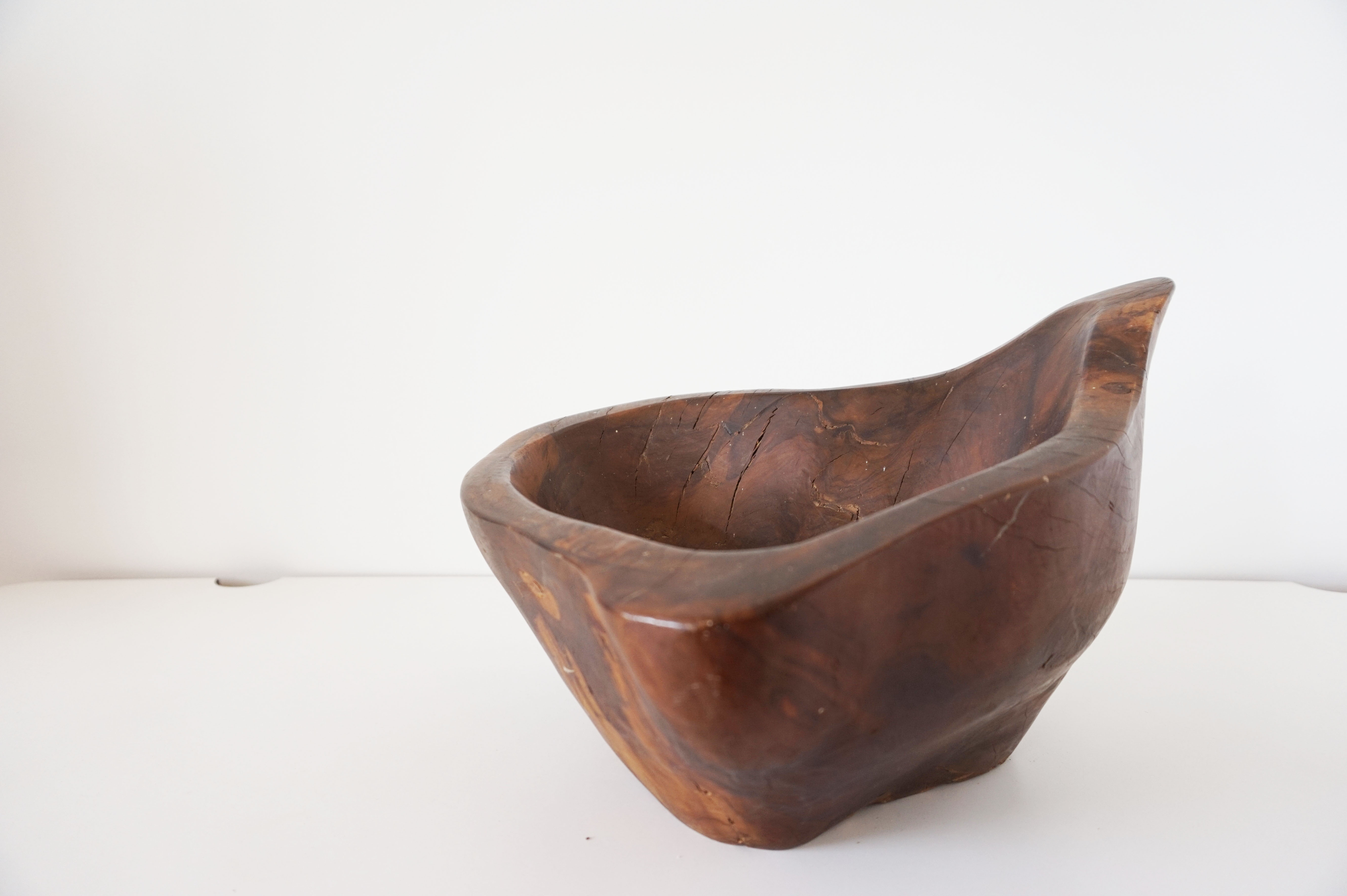 Brutalist solid wood dish
