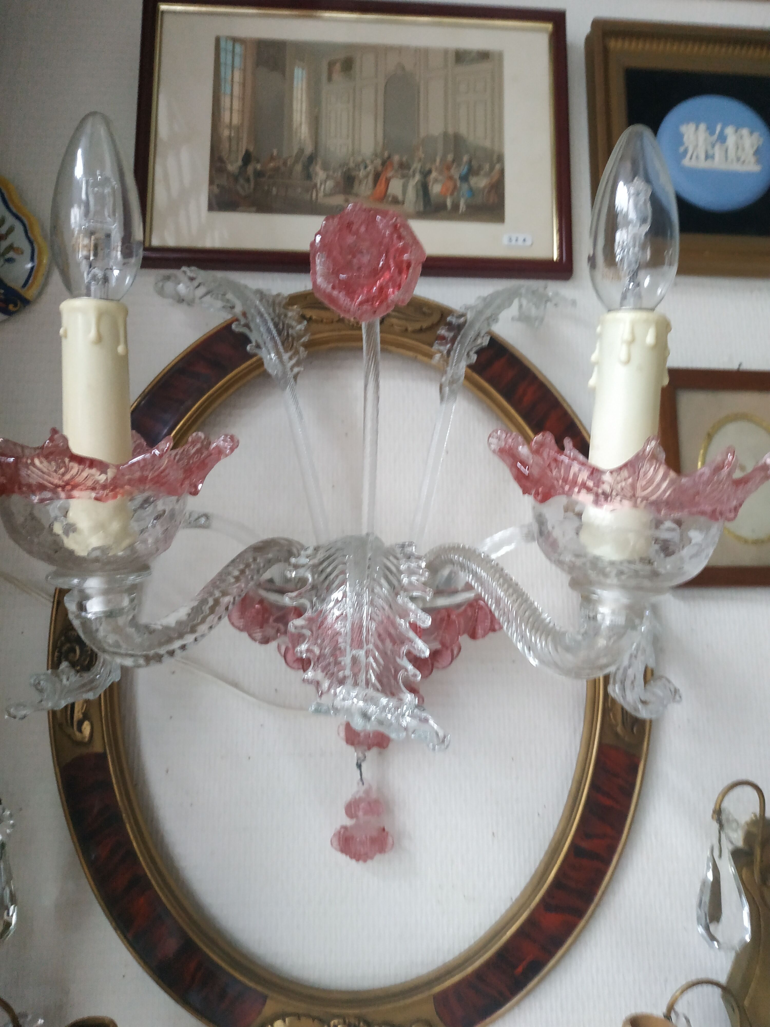 Wall sconce Murano gold and rose