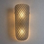 Elegant Mid-Century “Graniglia” Rhombus Murano Glass Wall Sconces, Set of 2