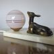 Fawn lamp, doe Art Deco marble white opaline pink and regulates 30/40 years