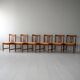 Set of 6 Scandinavian Teak Chairs with Yellow Seats