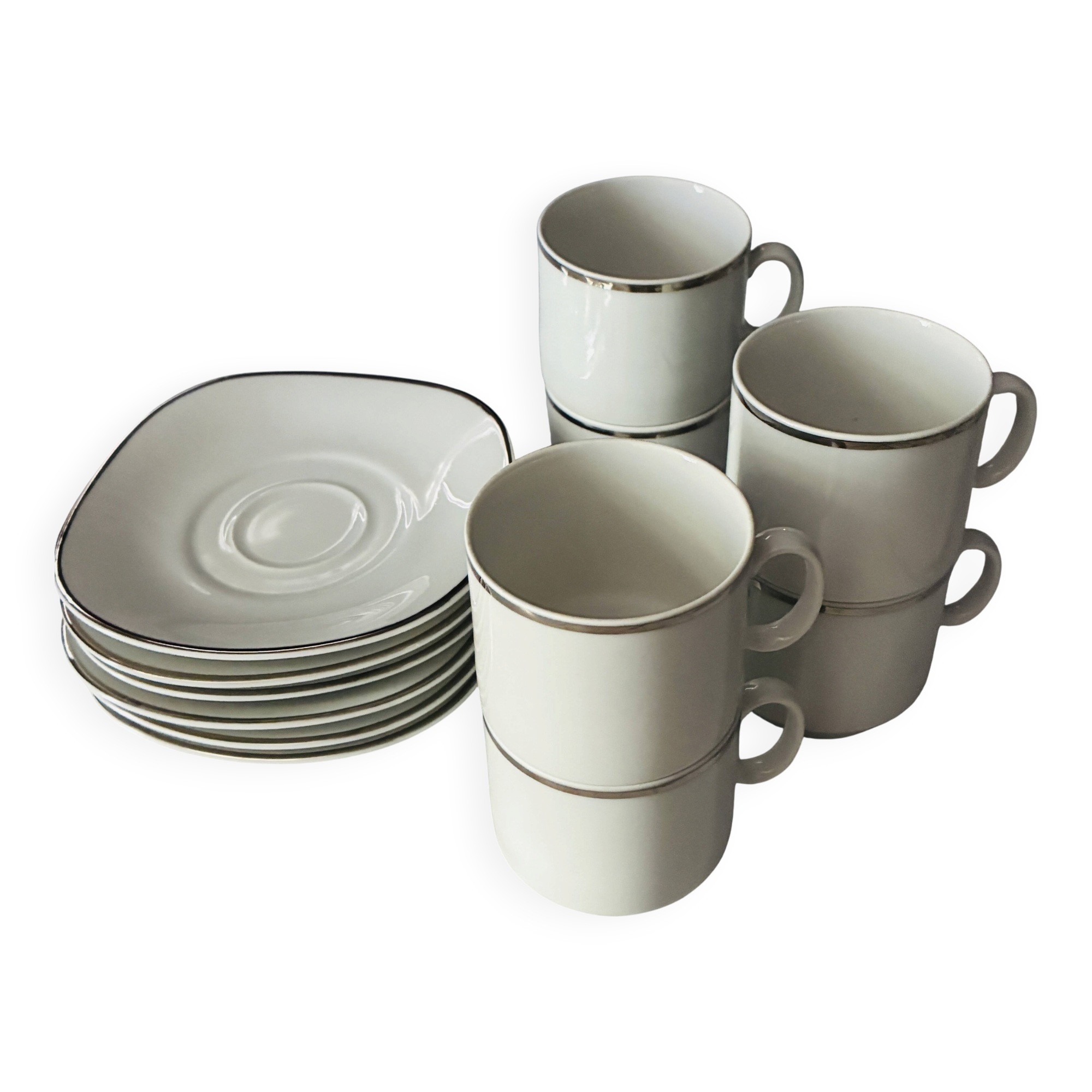 Coffee service cups and saucers porcelain Schirnding Bavaria
