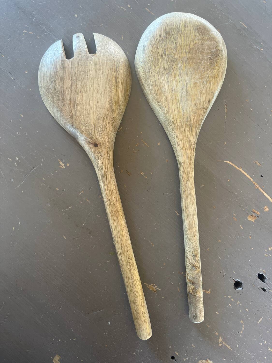 Wooden salad servers