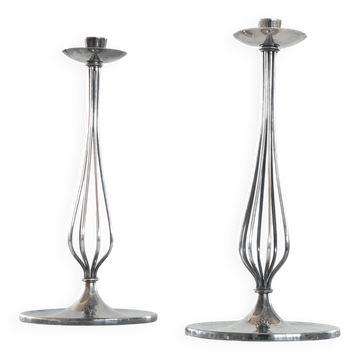 Gustav Beran, pair of silver candlesticks Van Kempen & Begeer, 1960