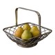 Vintage silver twisted metal basket – Foldable handle