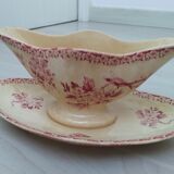 Saucière in iron earth of Gien model Pink hawthorn