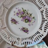 6 assiettes ajourées en porcelaine
