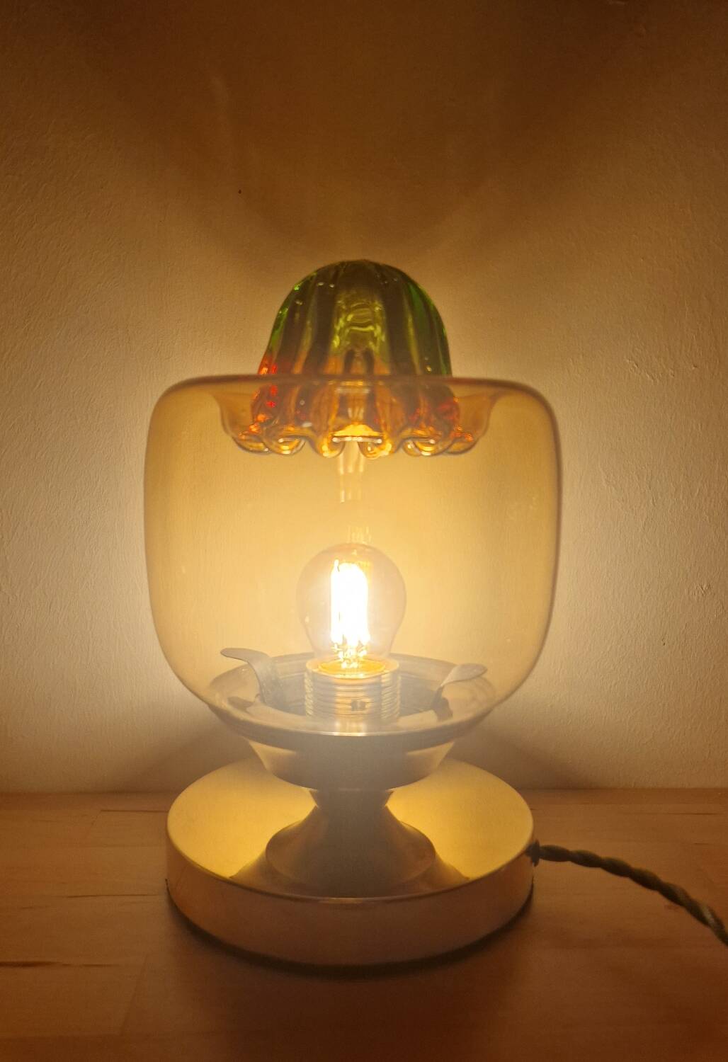 Lampe à poser tactile en verre de Murano