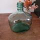 Green oblong glass carafe