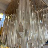 Venini Ceiling light large crystal glass blade, Italy 1980s