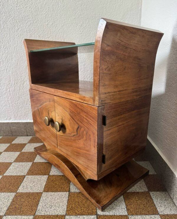 Chevet Art Déco bois et miroir