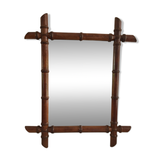 Miroir en bois imitation bambou