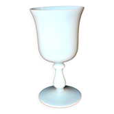 Antique footed glass in white opaline goblet chalice – Meisenthal craftsmanship?