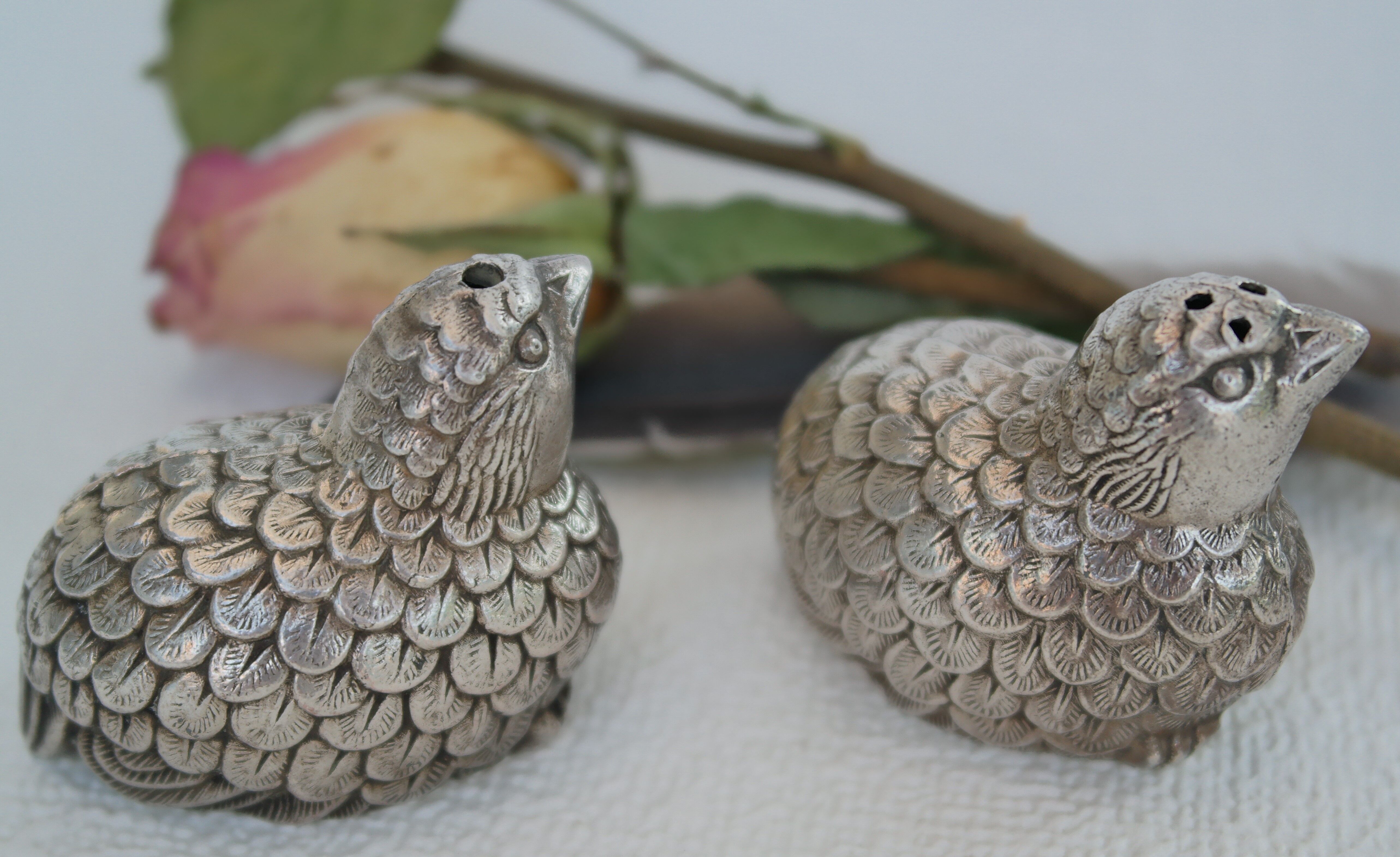 Saleron birds silver metal