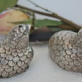 Saleron birds silver metal
