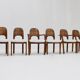 Chaises de salle à manger danoises vintage en bois de teck des années 1960, lot de 6