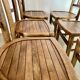 Lot de 6 anciennes chaises vintage bistrot des années 50 en bois