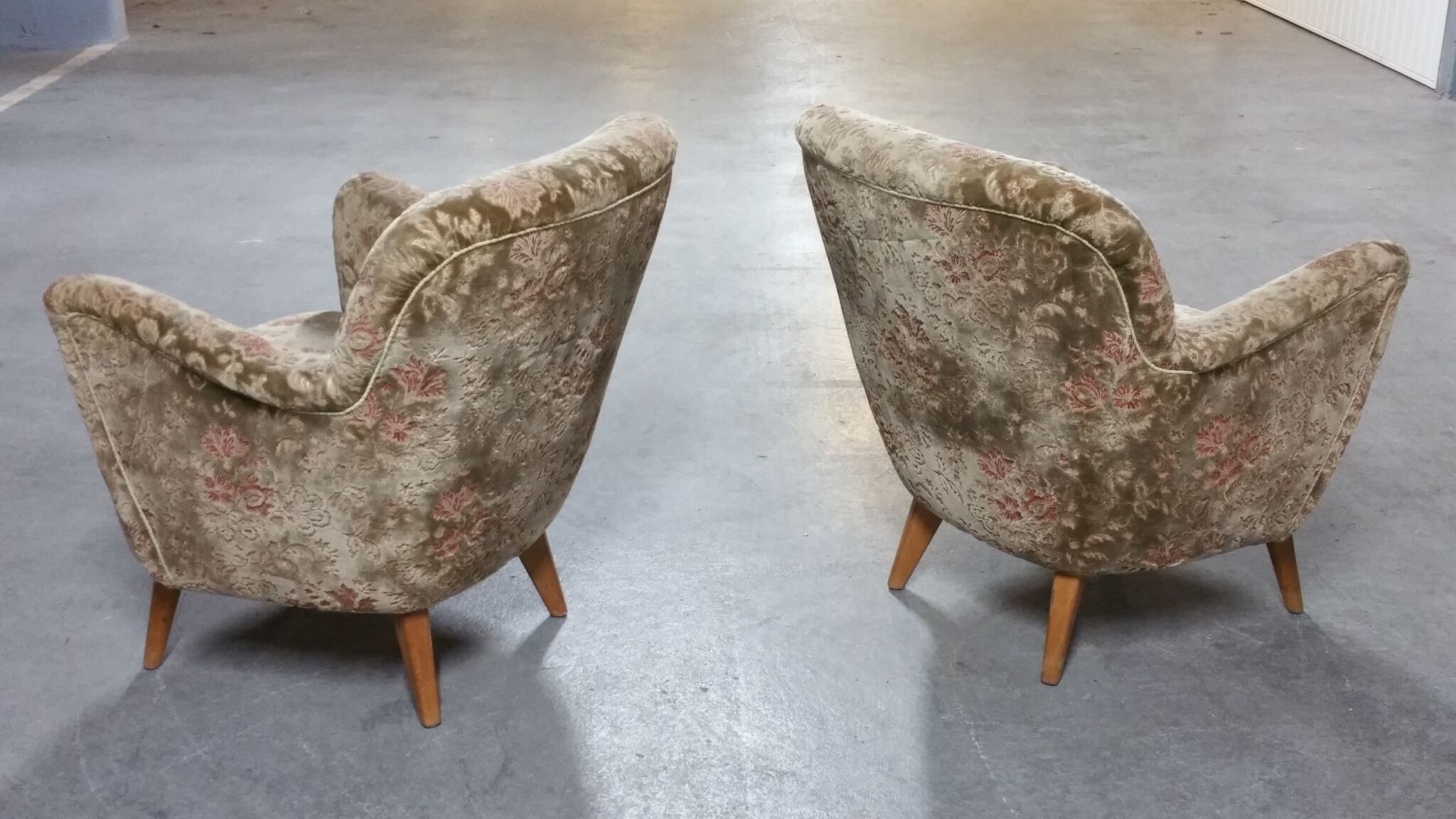 Pair of armchairs flower 50s