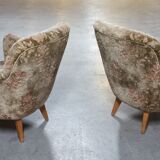 Pair of armchairs flower 50s