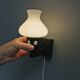 Vitrika Lamps Danish 1970-80s Double Layer Glass Shades Painted Wood Mounts
