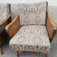 Paire de fauteuils vintage pieds compas et cannage