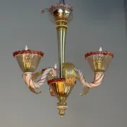 Small Venetian chandelier made of Murano glass circa 1940.