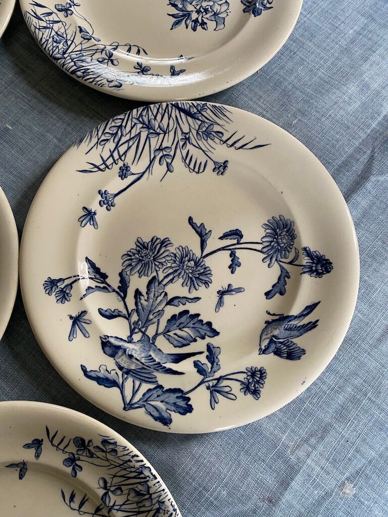 5 flat plates "Flowers" earth iron