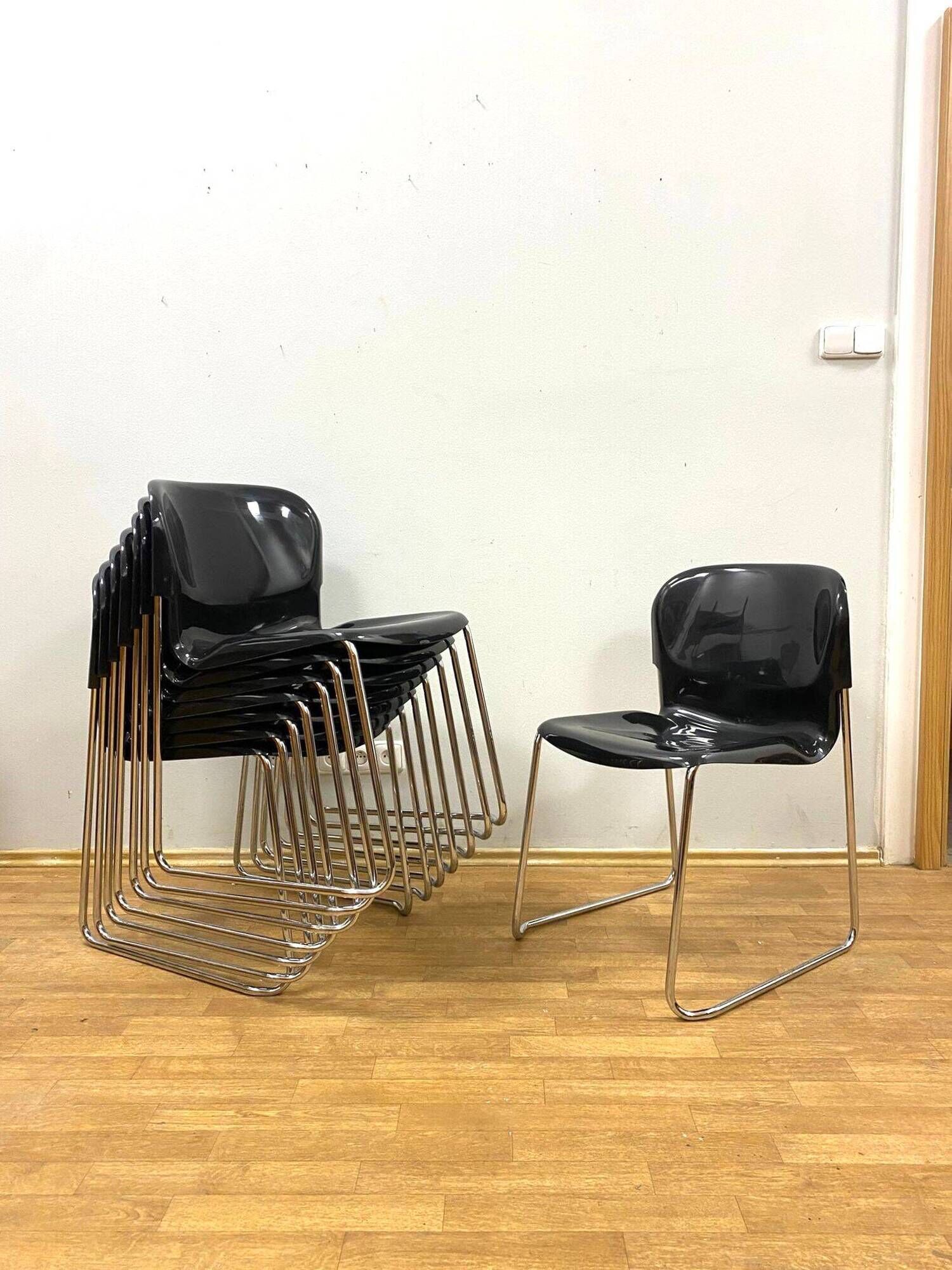 Retro chair Drabert SM400K, West Germany, 1980s, set of 8 (marked)