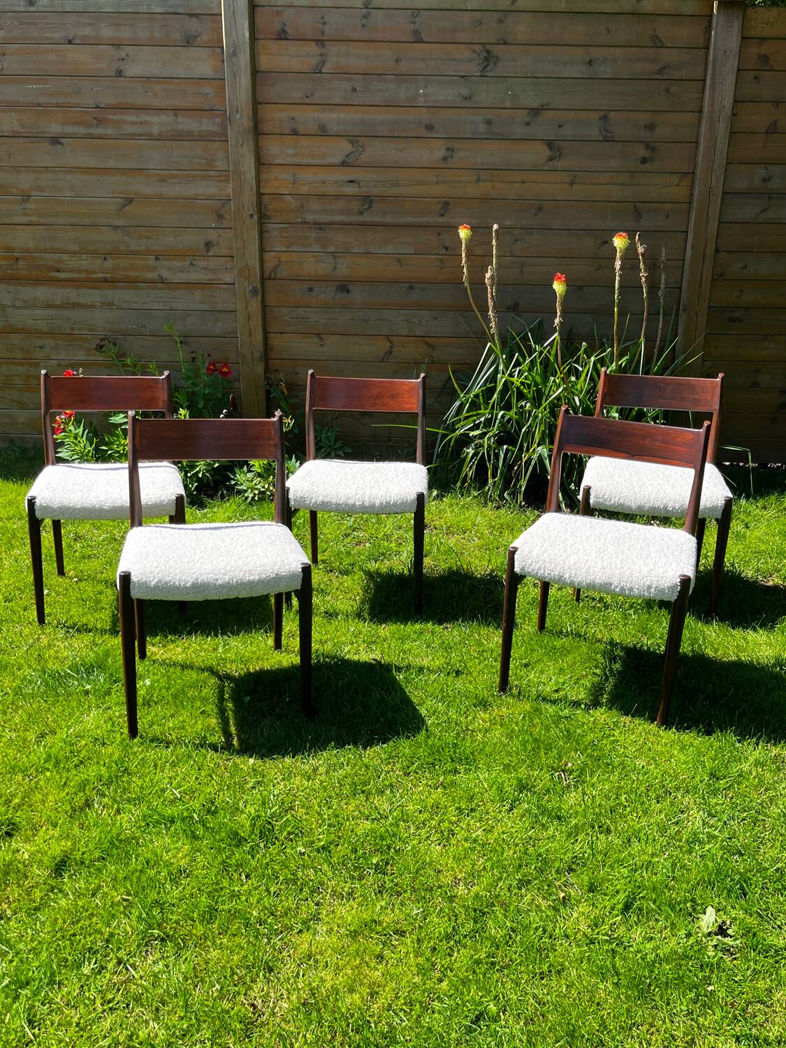 5 Danish chairs by Arne Vodder model 418 teak