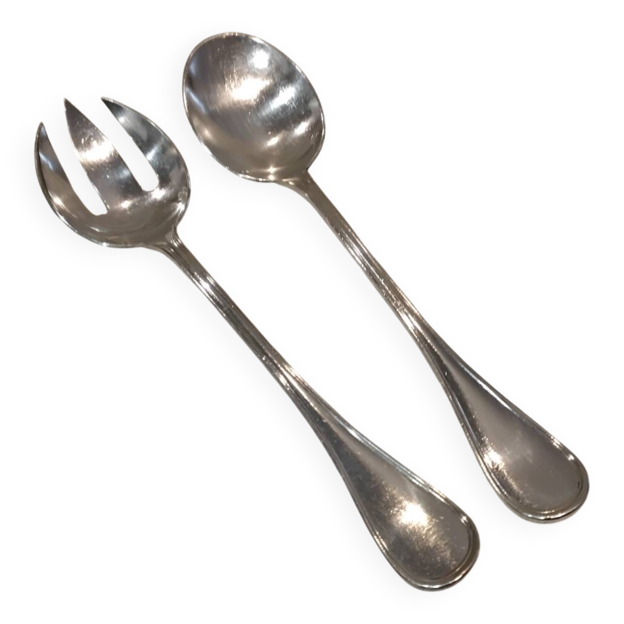 2-piece silver-plated salad serving set by Christofle Albi
