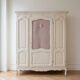Baroque 3-door wardrobe repainted in white.
